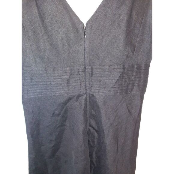 J. Crew Women's Black Linen Sleeveless Dress w/ Back Zipper Size 0 - Picture 4 of 5